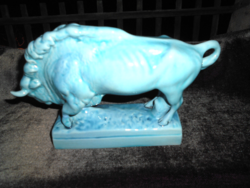 Zsolnay alapmázas  porcelán   bika  23 cm X 16 cm