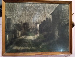 Czimra Gyula 46X60cm papír-szén alkotása. Jelezve balra fent: Czimra 1925 Jobbra fent: Barbizon 925
