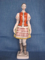 Hollóházi porcelán nő népviseletben népviseletes lány 30 cm