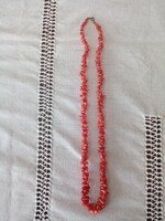 Piros korall nyaklánc rézkapcsolóval - 58 cm