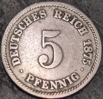Németország 5 pfennig, 1875. Verdejel ''A'' - Berlin