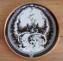 Hollóházi, Jurcsák László falitányér, 20 cm