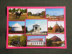 Képeslap,Ópusztaszer,mozaik,Nemzeti Történeti Emlékpark,gőzgép,múzeum látkép,részlet, 2015-