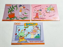 3 db régi Pannon GSM postatiszta vicces képeslap