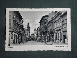 Képeslap,Szlovákia,Kassa,Kossuth Lajos utca,üzletek látkép,F. L. Kassa kiadás,1942-
