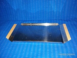Fém tálca fa fogóval 17,5*38 cm (A15)