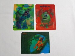 3 db régi 3D-s képeslap: Monsters és Tarzan