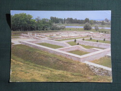 Képeslap,mozaik,Ópusztaszer,Nemzeti Történeti Emlékpark,bazilika romjai látkép,részlet, 1988-