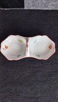 Retro porcelán asztali fűszertartó, 4,5 x 15 cm, jelzett, hibátlan