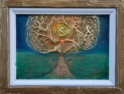 A Természet koronája.17x22 cm miniatúra zománccal.  Prima díjas művésztől. Károlyfi Zsófia /1952