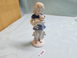 T2181 GDR lány cicával