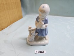 T2182 GDR lány állatokkal