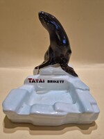 Kispesti porcelán reklám hamutartó fókával