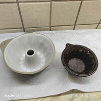 Kerámia sütőforma, mini kuglóf, maffin forma, falidísz 2 db eladó! 15 x 7, 12 x 5 cm