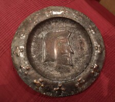 Régi vörösréz tál, tányér 27 cm * 2 cm