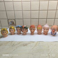 Gumi fejű báb, Midcentury/Retro/antik játék, báb figura, gumifej 8 db eladó!