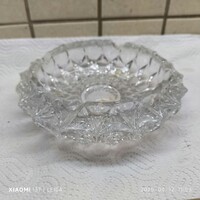 Gyönyörű  vastag üveg hamutál eladó!Art deco üveg hamutál  eladó! 18 x 6 cm