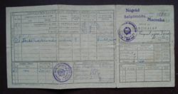 Nógrád Salgótarján Maconka 1951/52. évi gabonalap