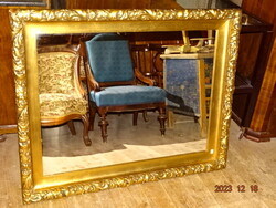NAGYMÉRETŰ ARANYOZOTT  ANTIK KÉPKERET TÜKÖR KERET  90X114 CM