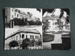 Képeslap,Putnok,mozaik,mezőgazdasági iskola,városháza,utca látkép,részlet, 1965-