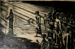Krisztus követői – Rézkarc, papír – Allegorikus Megjelenítés – 23×35 cm Kondor Béla szignó