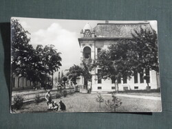 Képeslap,Putnok,iskola,utca látkép,részlet, 1962-