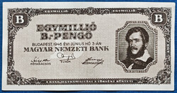 Egymillió B.-Pengő 1946, AUNC. (Hajtatlan).