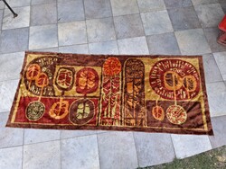 Retro " Emese", selyem mokett, falvédő, fali szőnyeg, 173x74 cm