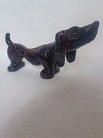 Art Deco komlós kerámia kutya figura tacskó