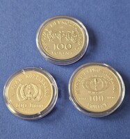 100 forintos színesfém emlékérme lot kapszulában