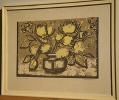 Bordás Ferenc (1911-1982) : Sárga virágok
