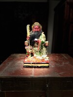 Kínai faragott, festett fa Guan Yu Gong szobor, keleti, ázsiai, japán
