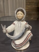 Orosz szentpétervár Lomonosov porcelán figura ESZKIMÓ
