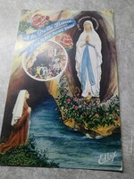 Vallásos képeslap, Lourdes, Szent Bernadett apáca, jelenés a barlangban