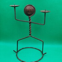 Retro Percz János stílusú  Képcsarnokos Rézötvözet gyertyatartó