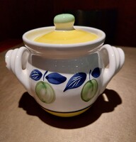 Szilvalekváros, mézes kerámia bödöny 14 cm