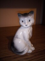 (német?) porcelán cica, macska. 14 cm. Hibátlan