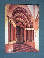Képeslap,Pannonhalma,Bencés Főapátság templom bejárat,díszkapu látkép,részlet,1978-