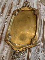 Réz tálca, szecesszió, 40 cm