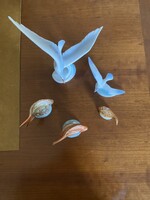 Hollóházi sirályok ès aranyhalak.