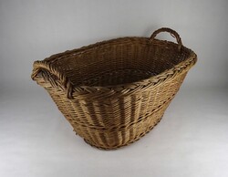 1V200 Hatalmas fonott füles vessző kosár 70 x 50 x 38 cm