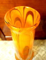 Mid-Century  üveg PADLÓVÁZA CSEH  ÜVEGVÁZA  - 40 cm -  Art&Decoration