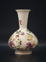 Zsolnay porcelán pillangó mintás váza 15 cm