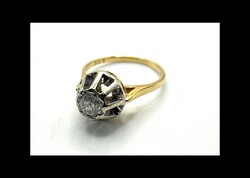 Vintage 18 ct & gyemant gyuru certifikattal
