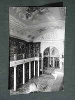 Képeslap,Pannonhalma,Bencés Főapátság templom,könyvtár,olvasóterem látkép,részlet,1972-