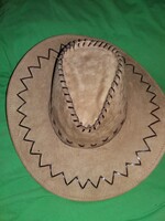 Retro WESTERN - bőr vadnyugati COWBOY kalap jó állapotban a képek szerint 2
