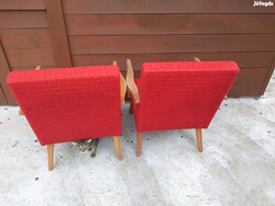2 db retro piros fotel eladó