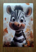 Óriás méretű 60 x 90 cm vicces zebra fali poster , kép