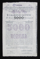 Pesti Hazai Első Takarékpénztár-Egyesület 4,5%-os kamatozó kötvény 5000 korona 1918