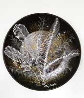 Takács Győző /1938-2024/ kerámia falitányér, falidísz 34 cm